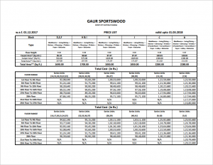 Gaur Sportswood Price List